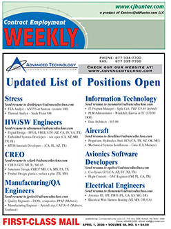 Cover of Contract Employment Weekly Magazine, Click for Sample PDF